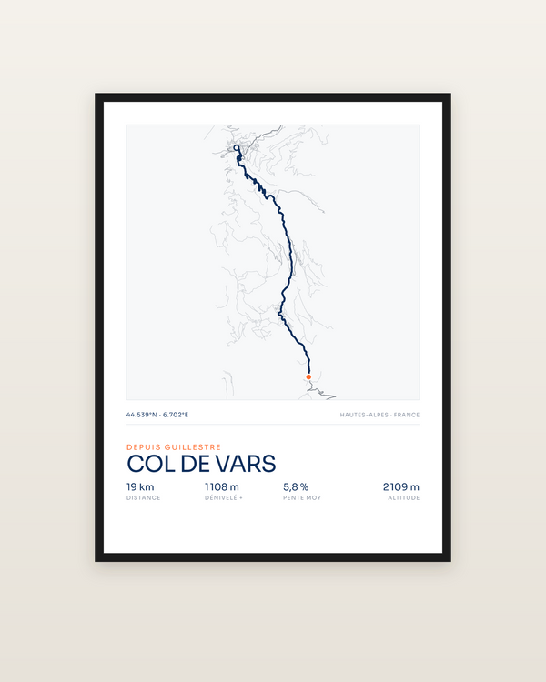Col de Vars, encadrée dans un cadre noir