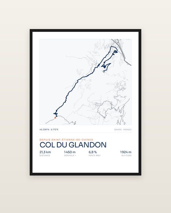 Col du Glandon, encadrée dans un cadre noir