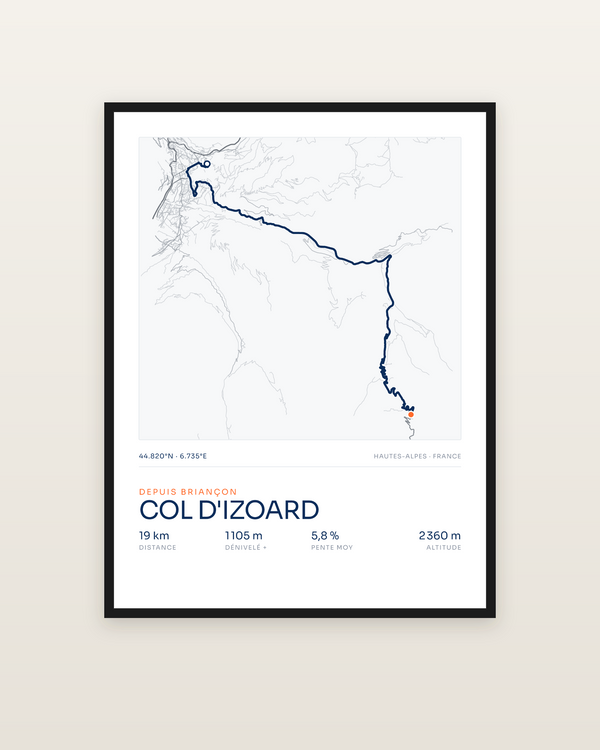 Col d'Izoard, encadrée dans un cadre noir