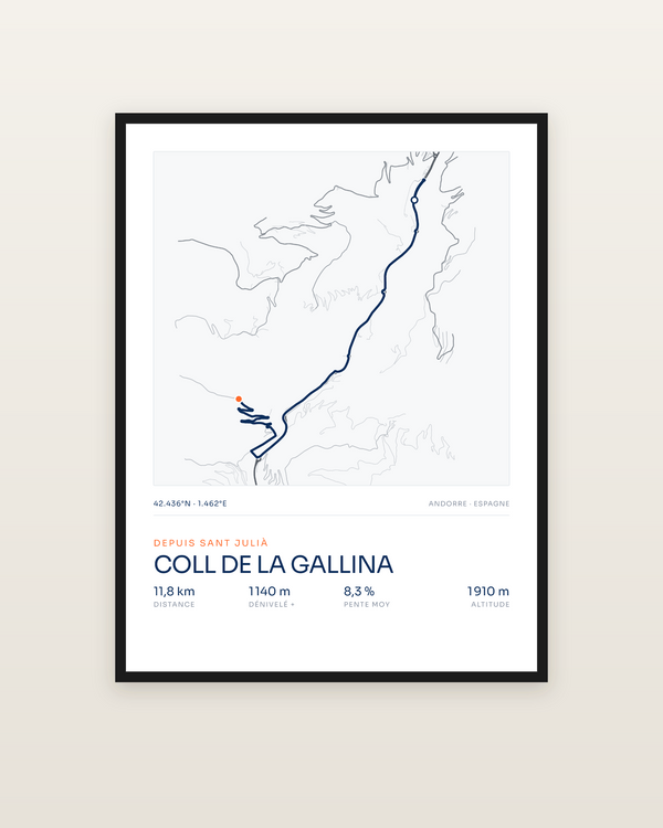 Coll de la Gallina, encadrée dans un cadre noir
