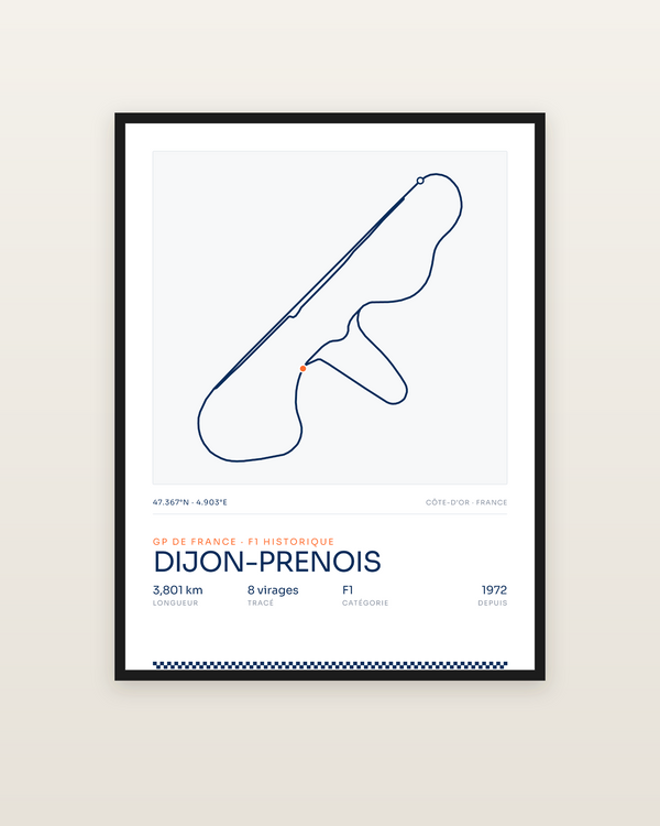Dijon-Prenois, encadrée dans un cadre noir