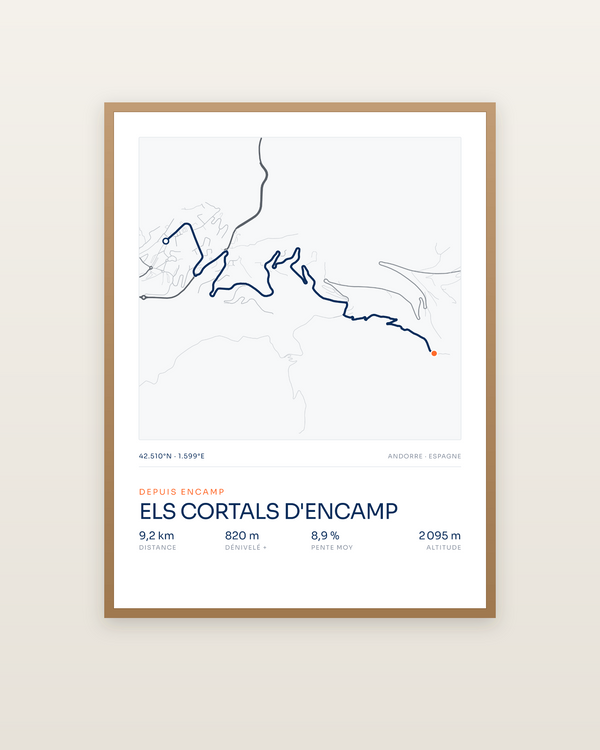 Els Cortals d'Encamp, encadrée dans un cadre bois naturel