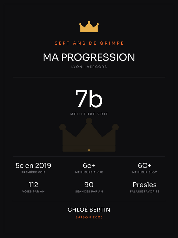 Affiche Ma Progression | vos années de grimpe, affiche personnalisable imprimée en France