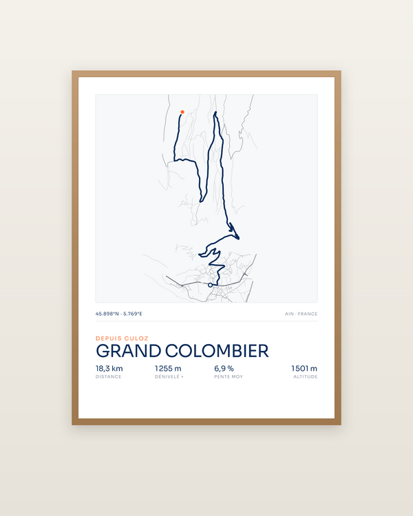 Grand Colombier, encadrée dans un cadre bois naturel