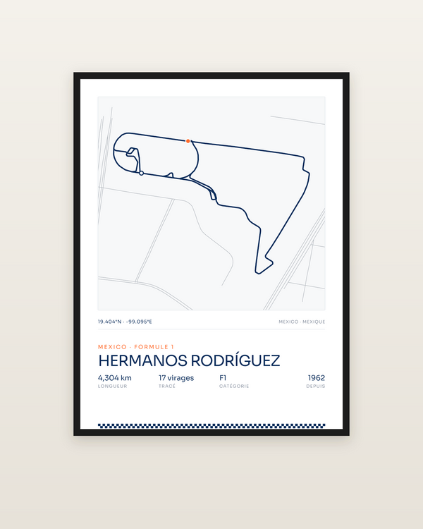 Hermanos Rodríguez, encadrée dans un cadre noir