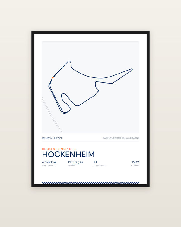 Hockenheim, encadrée dans un cadre noir
