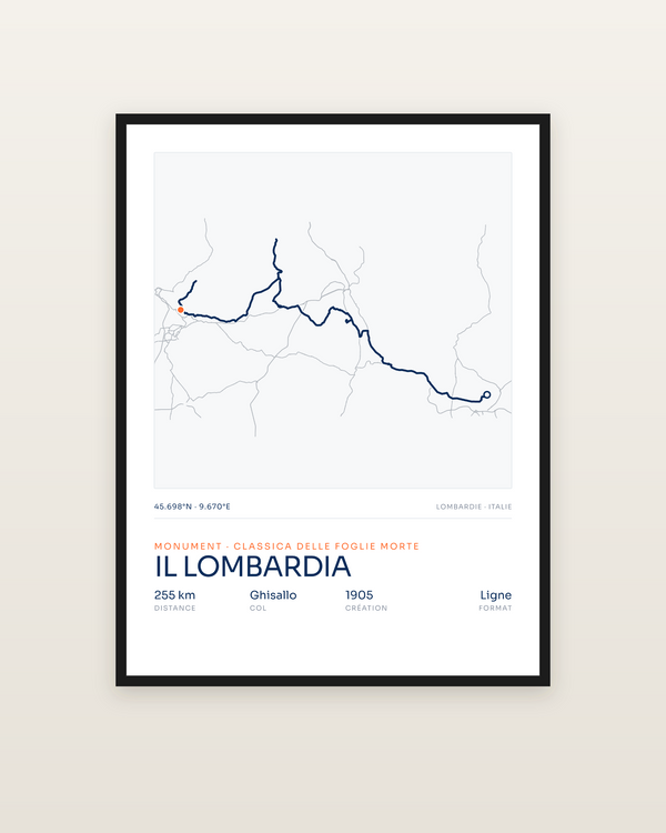 Il Lombardia, encadrée dans un cadre noir