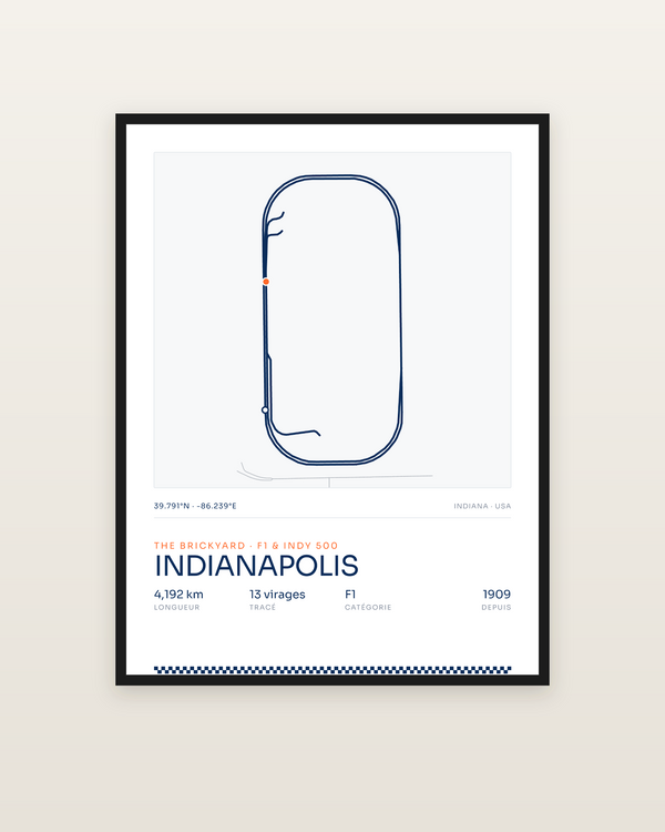 Indianapolis, encadrée dans un cadre noir