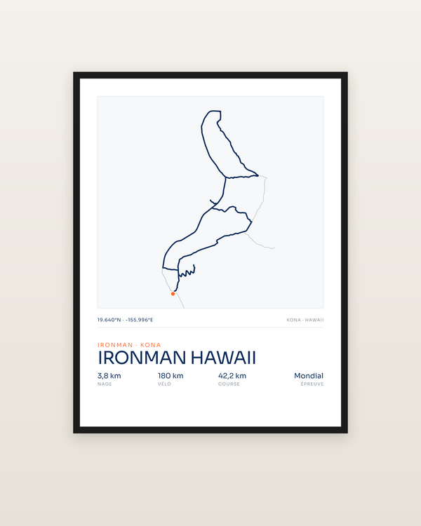 Ironman Hawaii, encadrée dans un cadre noir