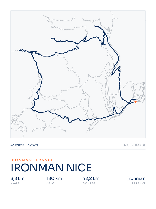 Ironman Nice, affiche personnalisable imprimée en France