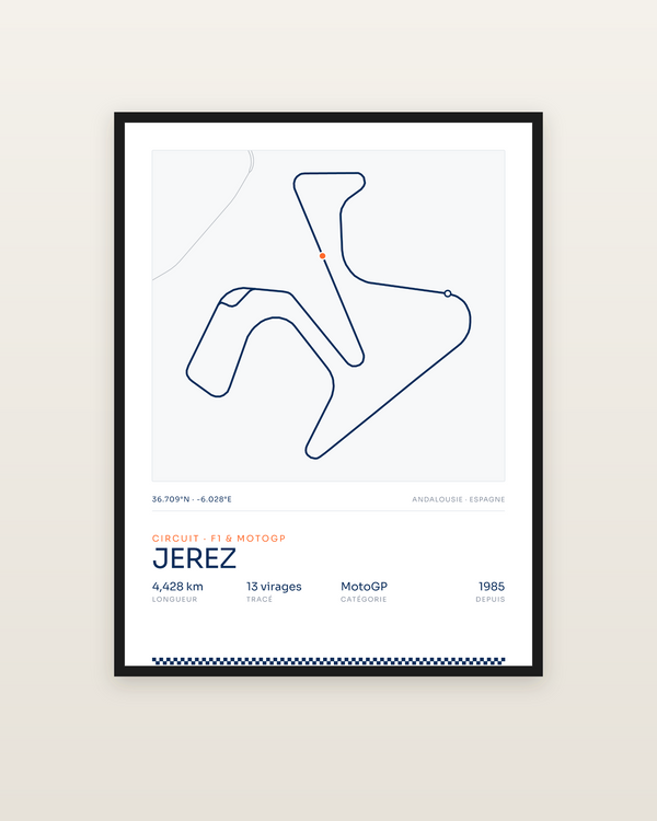 Jerez, encadrée dans un cadre noir