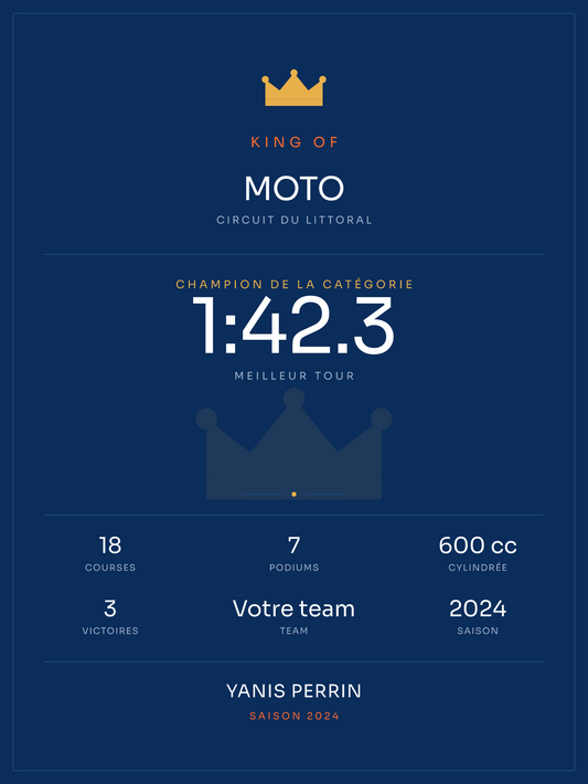 King of la moto, affiche personnalisable imprimée en France