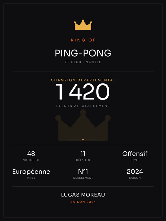 King of Ping-pong, affiche personnalisable imprimée en France