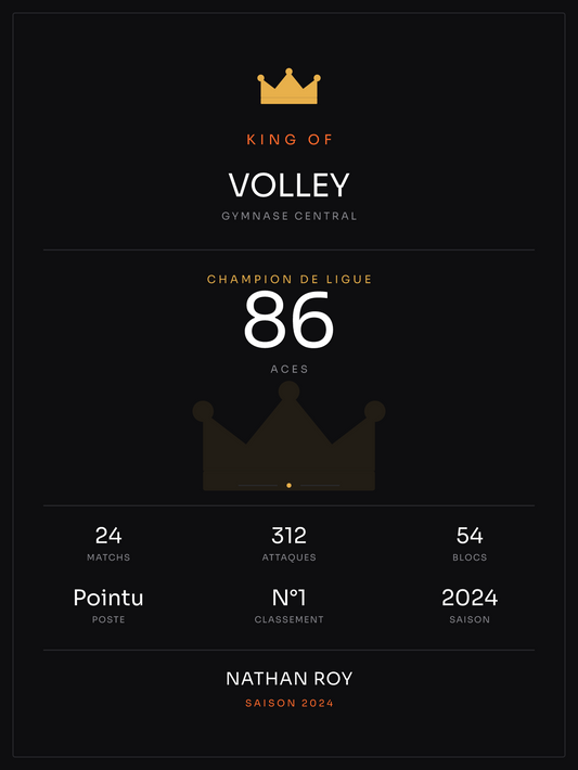 King of Volley, affiche personnalisable imprimée en France