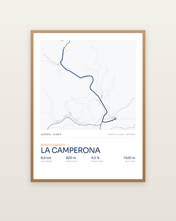 La Camperona, encadrée dans un cadre bois naturel