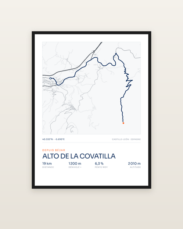 Alto de la Covatilla, encadrée dans un cadre noir