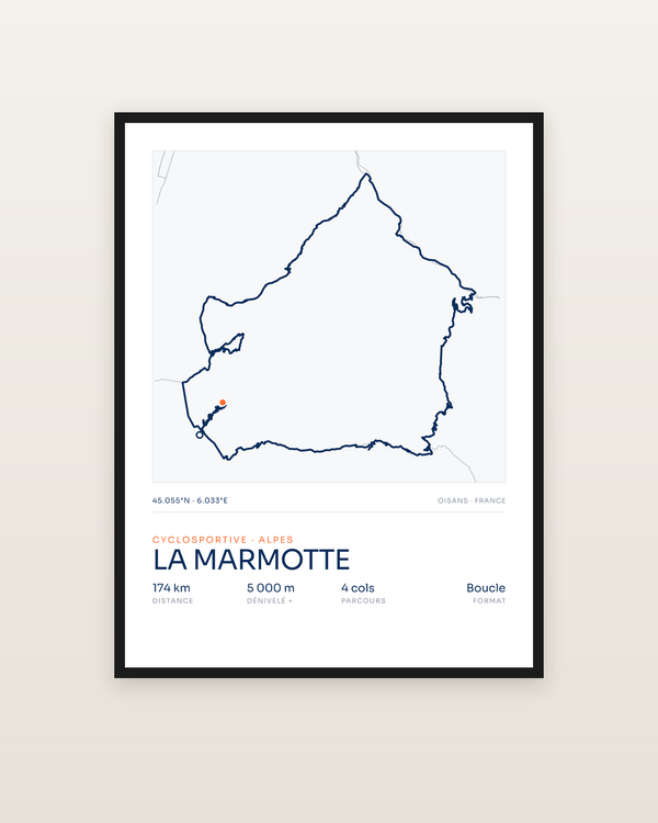 La Marmotte, encadrée dans un cadre noir