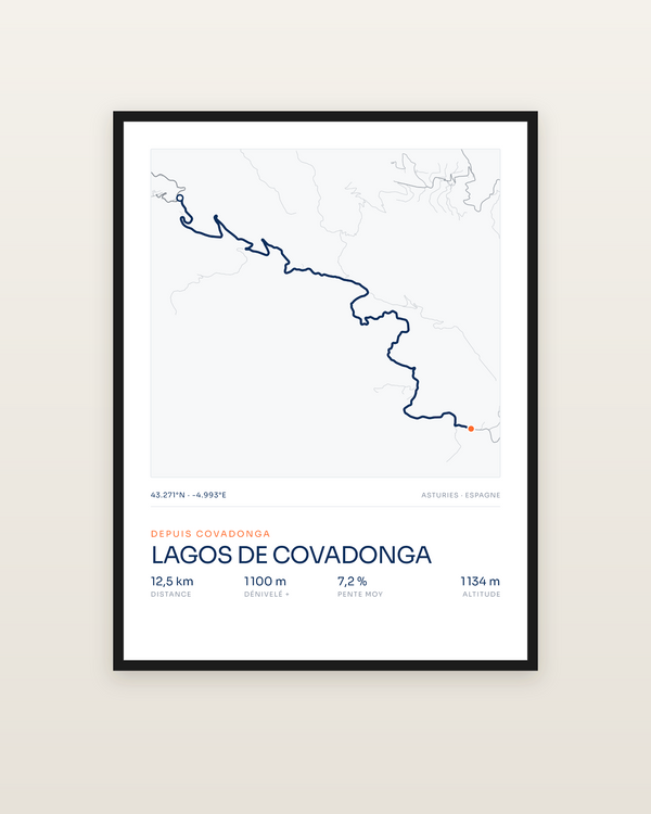 Lagos de Covadonga, encadrée dans un cadre noir