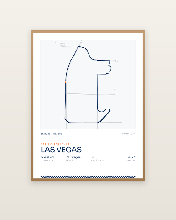 Las Vegas, encadrée dans un cadre bois naturel