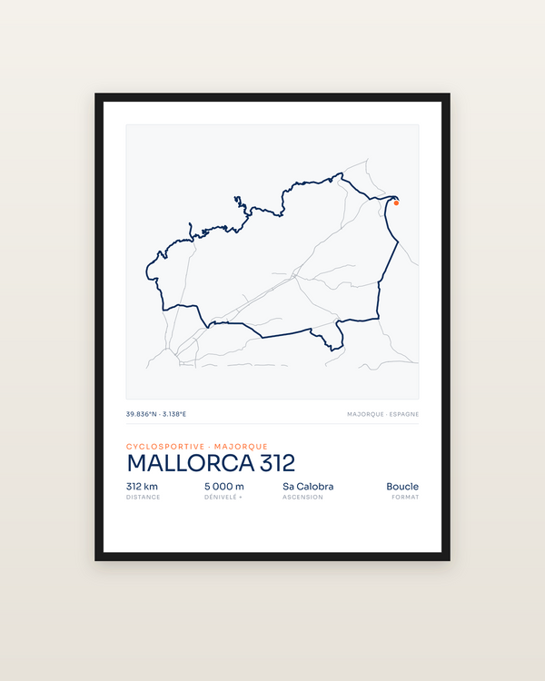 Mallorca 312, encadrée dans un cadre noir