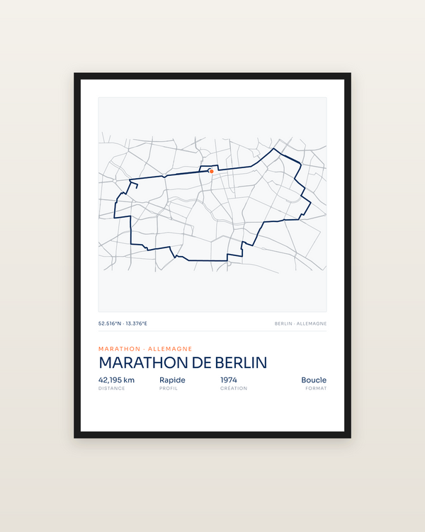 Marathon de Berlin, encadrée dans un cadre noir