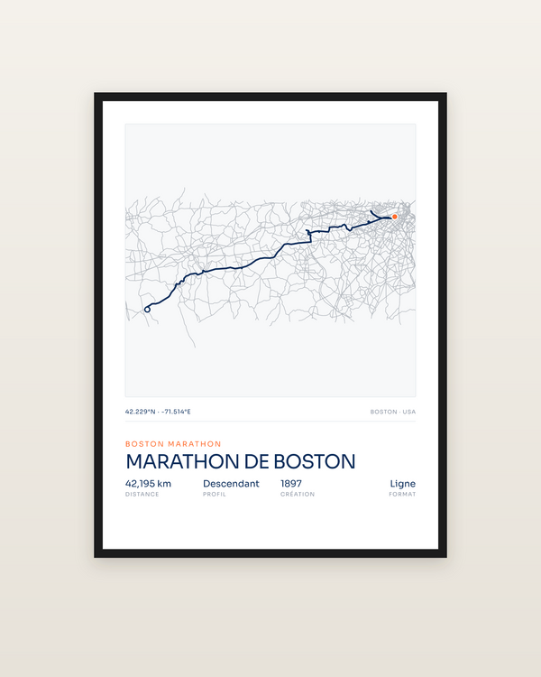 Marathon de Boston, encadrée dans un cadre noir