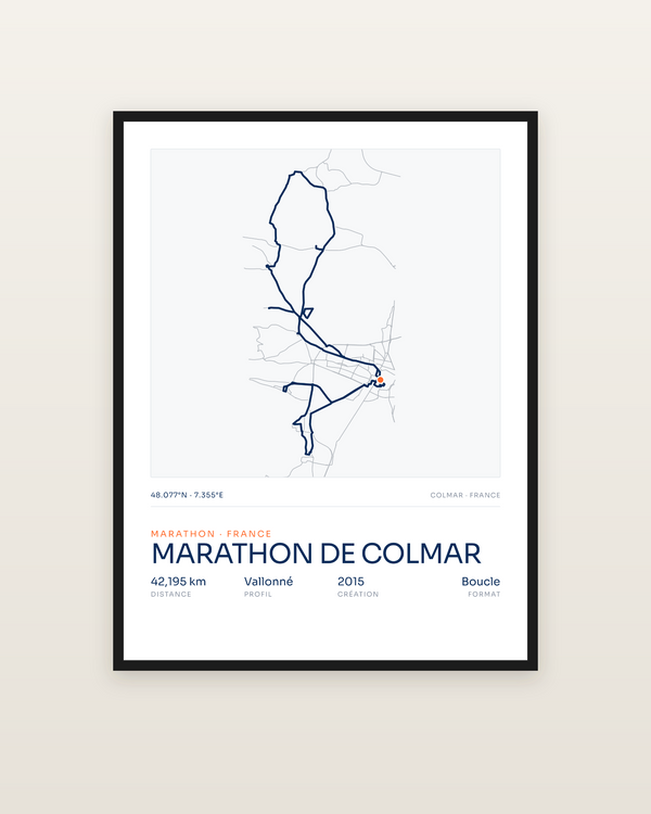 Marathon de Colmar, encadrée dans un cadre noir