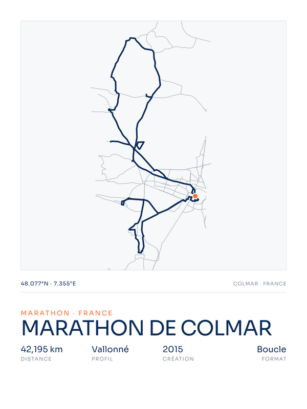 Marathon de Colmar, affiche personnalisable imprimée en France