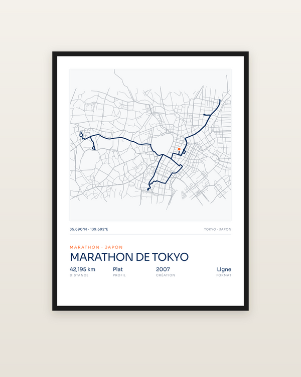 Marathon de Tokyo, encadrée dans un cadre noir