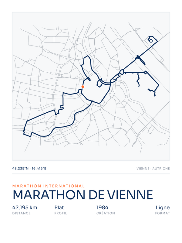 Marathon de Vienne, affiche personnalisable imprimée en France