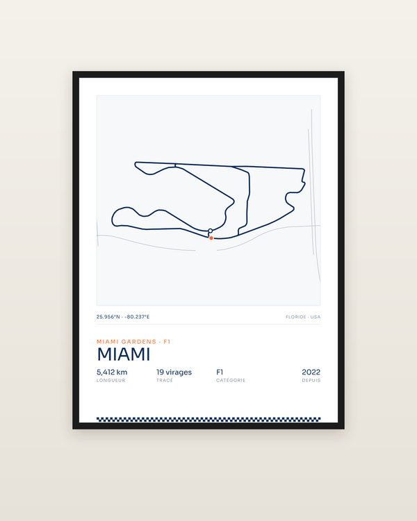 Miami, encadrée dans un cadre noir