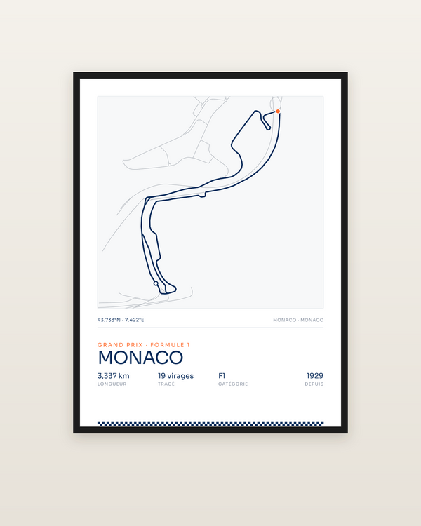 Monaco, encadrée dans un cadre noir