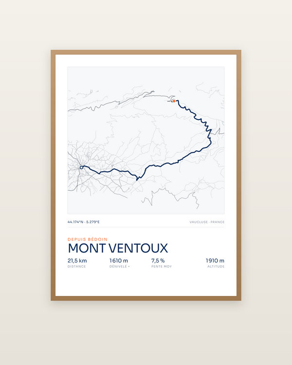 Mont Ventoux, encadrée dans un cadre bois naturel