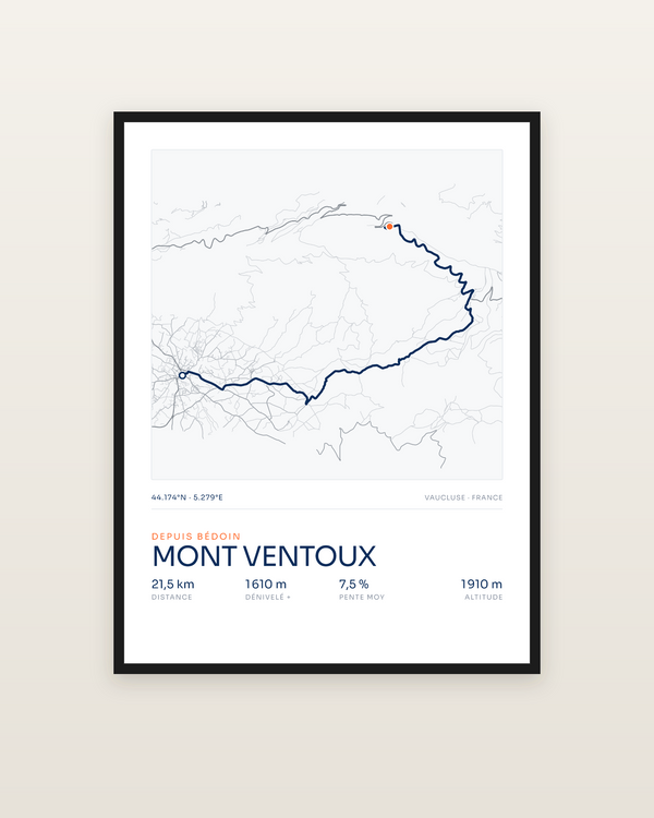 Mont Ventoux, encadrée dans un cadre noir