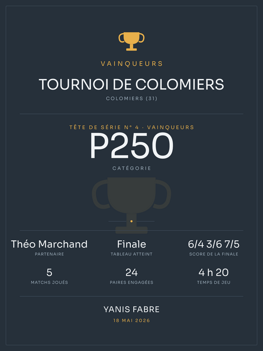 Affiche Padel | Notre tournoi homologué, affiche personnalisable imprimée en France