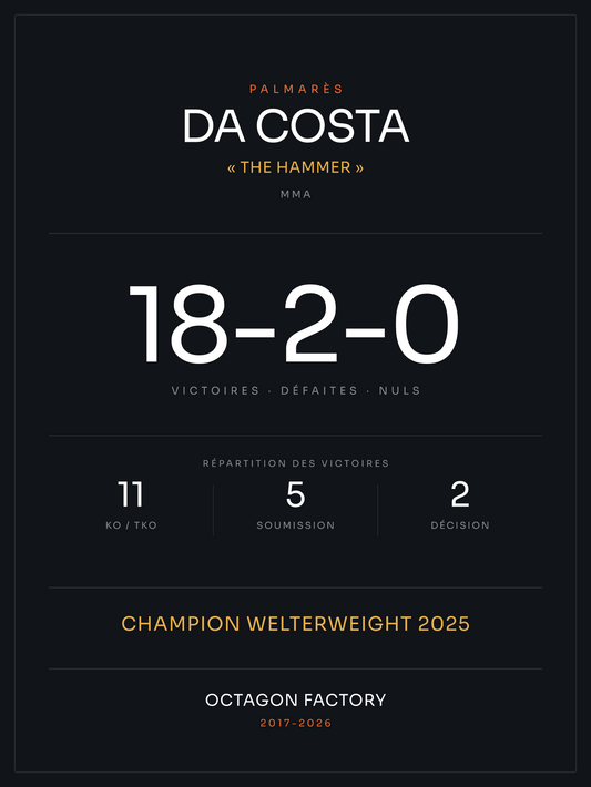 Affiche palmarès MMA personnalisée