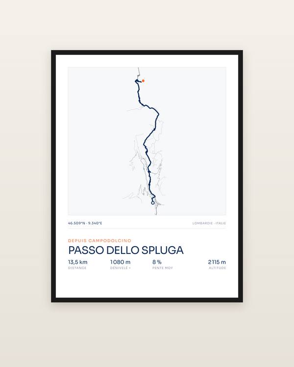 Passo dello Spluga, encadrée dans un cadre noir