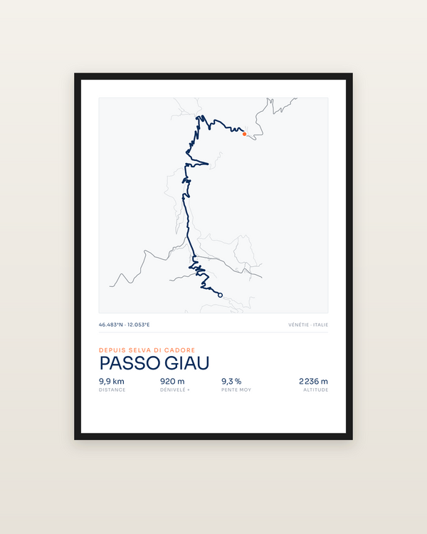 Passo Giau, encadrée dans un cadre noir