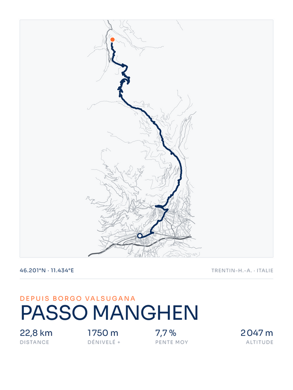 Passo Manghen, affiche personnalisable imprimée en France