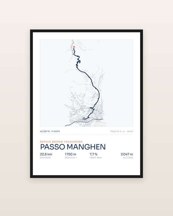 Passo Manghen, encadrée dans un cadre noir