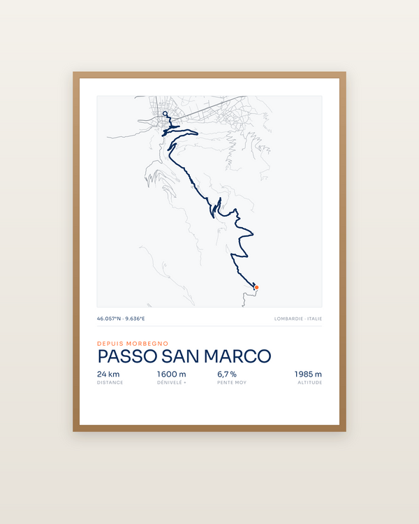 Passo San Marco, encadrée dans un cadre bois naturel