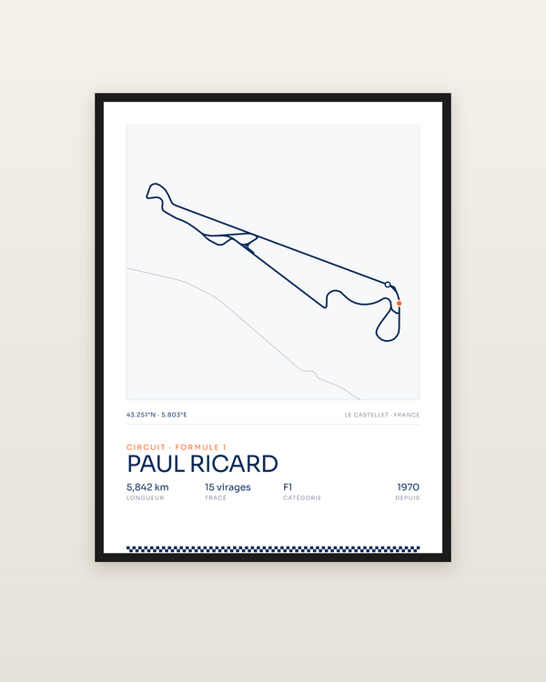 Paul Ricard, encadrée dans un cadre noir