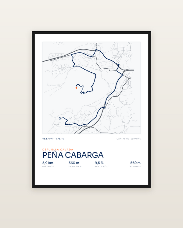 Peña Cabarga, encadrée dans un cadre noir