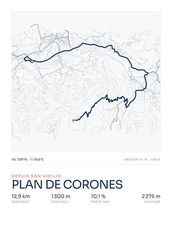 Plan de Corones, affiche personnalisable imprimée en France
