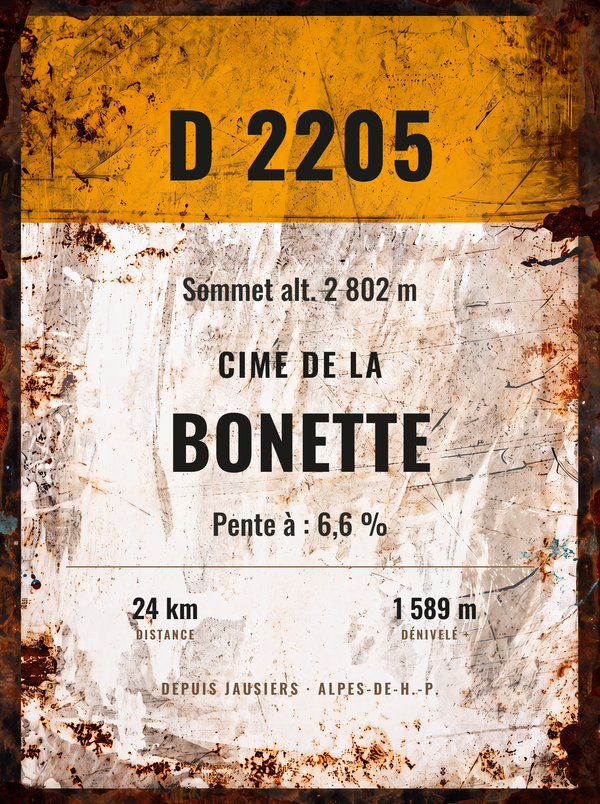 Plaque Cime de la Bonette — sale