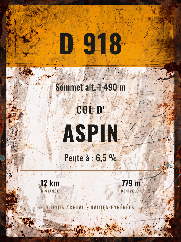 Plaque Col d'Aspin — sale