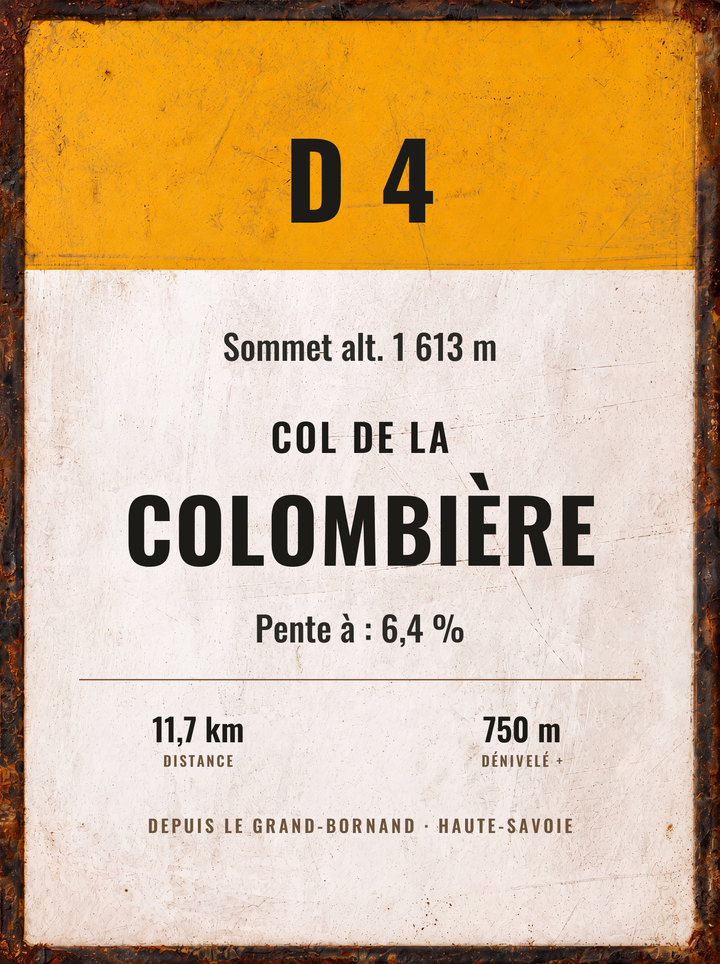 Plaque Col de la Colombière, affiche personnalisable imprimée en France