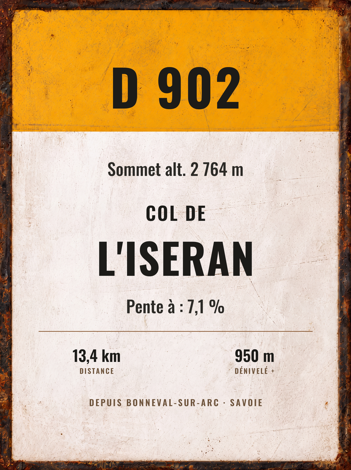 Plaque Col de l'Iseran, affiche personnalisable imprimée en France