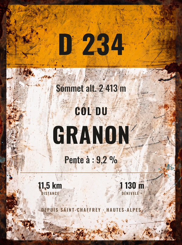 Plaque Col du Granon — sale