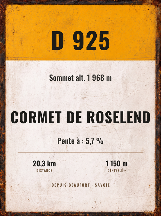 Plaque Cormet de Roselend — propre